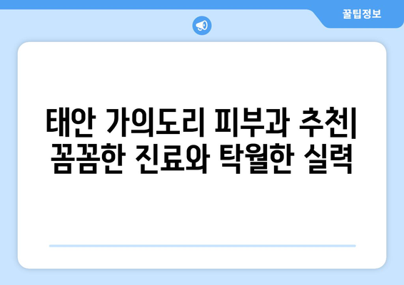 충청남도 태안군 가의도리 피부과 추천| 믿을 수 있는 의료 서비스 찾기 | 태안 피부과, 가의도리 피부과, 피부과 추천, 의료 정보