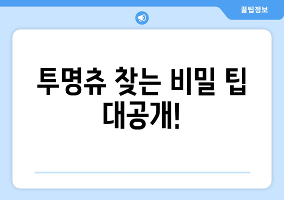 안 보이는 투명츄는 어디에? | 투명츄 찾는 꿀팁, 위치 추천, 숨겨진 비밀 공개